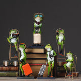 Maxbell Resin 3D Craft Frog With Suitcase Figurine Home Tabletop Decor Gift Gold