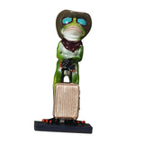 Maxbell Resin 3D Craft Frog With Suitcase Figurine Home Tabletop Decor Gift Gold