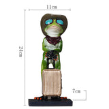 Maxbell Resin 3D Craft Frog With Suitcase Figurine Home Tabletop Decor Gift Gold