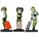 Maxbell Resin 3D Craft Frog With Suitcase Figurine Home Tabletop Decor Gift Gold