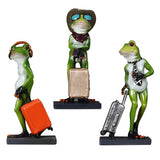 Maxbell Resin 3D Craft Frog With Suitcase Figurine Home Tabletop Decor Gift Gold