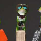 Maxbell Resin 3D Craft Frog With Suitcase Figurine Home Tabletop Decor Gift Gold