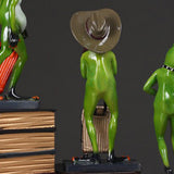 Maxbell Resin 3D Craft Frog With Suitcase Figurine Home Tabletop Decor Gift Gold