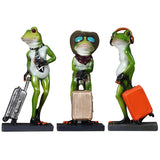 Maxbell Resin 3D Craft Frog With Suitcase Figurine Home Tabletop Decor Gift Gold