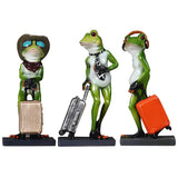 Maxbell Resin 3D Craft Frog With Suitcase Figurine Home Tabletop Decor Gift Gold