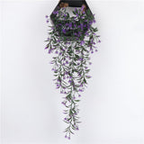 Maxbell 78cm Artificial Flower Plants leaf Vine Hanging Home Garden Decor Purple