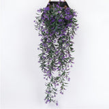 Maxbell 78cm Artificial Flower Plants leaf Vine Hanging Home Garden Decor Purple