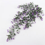 Maxbell 78cm Artificial Flower Plants leaf Vine Hanging Home Garden Decor Purple