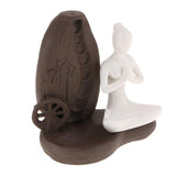 Max Maxb Ceramic Backflow Yoga Girl Incense Burner Home Yoga Room Study Decoration C