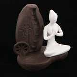 Max Maxb Ceramic Backflow Yoga Girl Incense Burner Home Yoga Room Study Decoration C