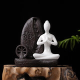 Max Maxb Ceramic Backflow Yoga Girl Incense Burner Home Yoga Room Study Decoration C