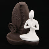 Max Maxb Ceramic Backflow Yoga Girl Incense Burner Home Yoga Room Study Decoration C