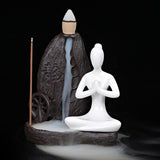 Max Maxb Ceramic Backflow Yoga Girl Incense Burner Home Yoga Room Study Decoration C