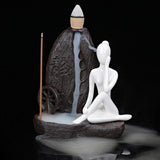 Max Maxb Ceramic Backflow Yoga Girl Incense Burner Home Yoga Room Study Decoration E