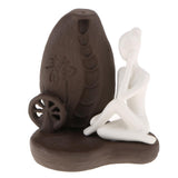 Max Maxb Ceramic Backflow Yoga Girl Incense Burner Home Yoga Room Study Decoration E