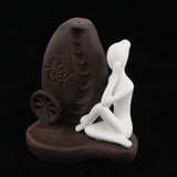 Max Maxb Ceramic Backflow Yoga Girl Incense Burner Home Yoga Room Study Decoration E