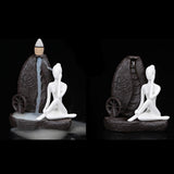 Max Maxb Ceramic Backflow Yoga Girl Incense Burner Home Yoga Room Study Decoration E
