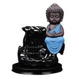 Max Maxb Ceramic Porcelain Buddha Backflow Incense Burner Ceramic Cones Holder Blue