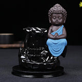 Max Maxb Ceramic Porcelain Buddha Backflow Incense Burner Ceramic Cones Holder Blue