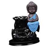 Max Maxb Ceramic Porcelain Buddha Backflow Incense Burner Ceramic Cones Holder Blue