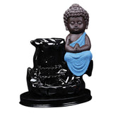 Max Maxb Ceramic Porcelain Buddha Backflow Incense Burner Ceramic Cones Holder Blue