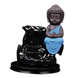 Max Maxb Ceramic Porcelain Buddha Backflow Incense Burner Ceramic Cones Holder Blue