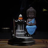Max Maxb Ceramic Porcelain Buddha Backflow Incense Burner Ceramic Cones Holder Blue
