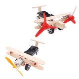 Max Maxb DIY Plane Model Kit Wood Kids Physical Science Experiments Toy Double lights