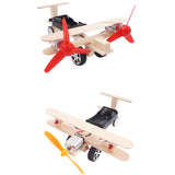 Max Maxb DIY Plane Model Kit Wood Kids Physical Science Experiments Toy Double lights