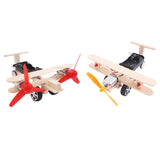 Max Maxb DIY Plane Model Kit Wood Kids Physical Science Experiments Toy Double lights