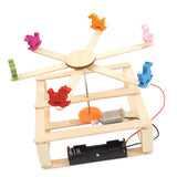 Max Maxb DIY Wooden Merry-go-round Whirligig Carousel Education Science Christmas Toy