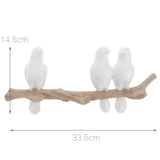 Max Maxb Wall Mounted Resin Coat Robe Hook Birds On tree Branch Hanger Rack 3 Birds
