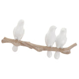 Max Maxb Wall Mounted Resin Coat Robe Hook Birds On tree Branch Hanger Rack 3 Birds