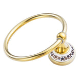 Max Maxb Stainless Steel Wall Mount Towel Ring Holder Hanger Bathroom Hardware Gold