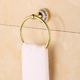 Max Maxb Stainless Steel Wall Mount Towel Ring Holder Hanger Bathroom Hardware Gold