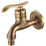 Max Dragon Carved Vintage Brass Single Cold Water Faucet Sink Tap Wall Mounted A