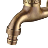 Max Dragon Carved Vintage Brass Single Cold Water Faucet Sink Tap Wall Mounted A