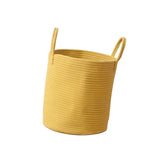 Cotton Rope Handle Storage Basket Laundry Basket Storage Conrainer Yellow S