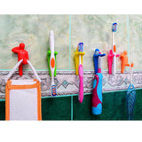 Max Colorful Toothbrush Holder Hanger Suction Cup Hooks Bathroom Kitchen Green