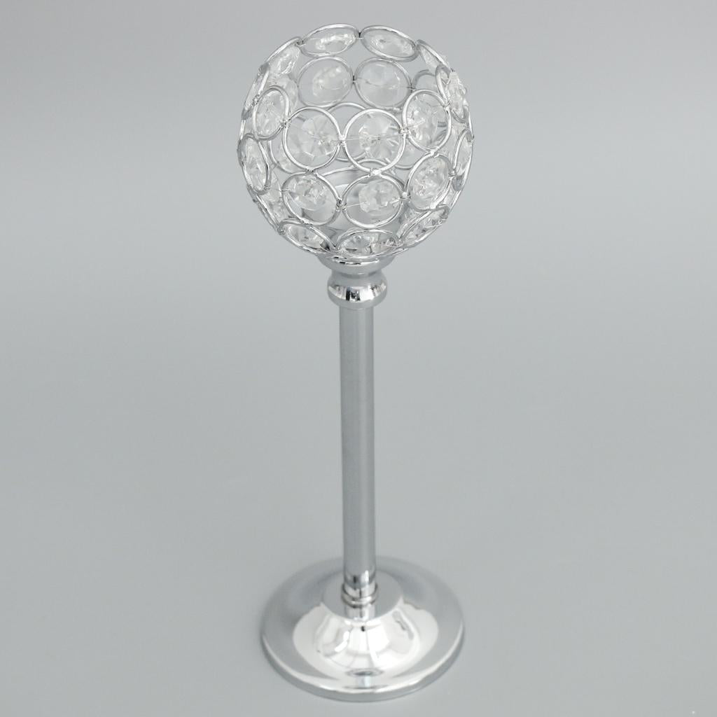 Mosaic Crystal Candle Holder Tea Light Stand Candelabra Candlestick Silver - L