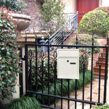 Max Outdoor Security Locking Mailbox Letterbox Postbox Newspaper Box White