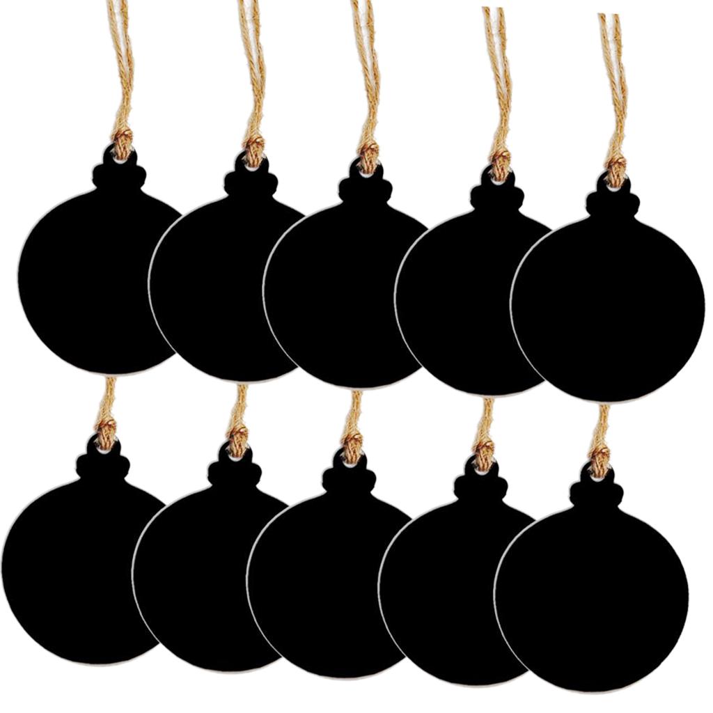 Max 10pcs Mini Hanging Chalk Board Blackboard Memo Message Sign Christmas Ball
