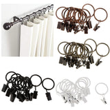 Max 12 Pieces Metal Curtains Drapery Rings with Clips Bronze 32mm