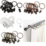 Max 12 Pieces Metal Curtains Drapery Rings with Clips Bronze 32mm