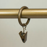 Max 12 Pieces Metal Curtains Drapery Rings with Clips Bronze 32mm