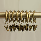 Max 12 Pieces Metal Curtains Drapery Rings with Clips Bronze 32mm