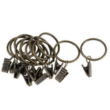 Max 12 Pieces Metal Curtains Drapery Rings with Clips Bronze 32mm