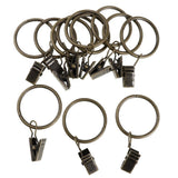 Max 12 Pieces Metal Curtains Drapery Rings with Clips Bronze 32mm