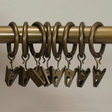 Max 12 Pieces Metal Curtains Drapery Rings with Clips Bronze 32mm