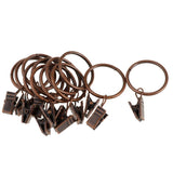 Max 12 Pieces Metal Curtains Drapery Rings with Clips Copper 32mm